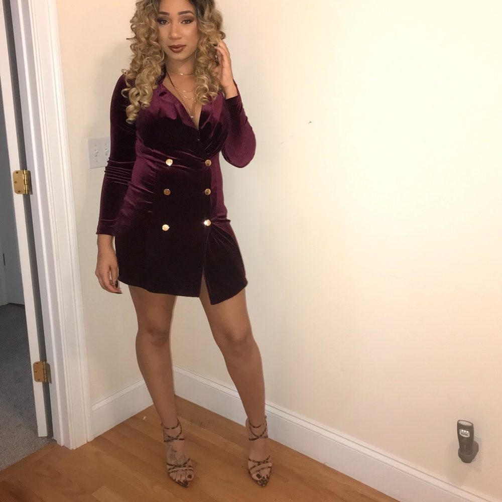 Burgundy Blazer dress